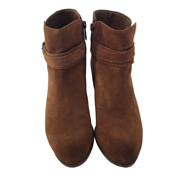 Sam Edelman Womens Lynne Boot Size  6.5 Camel Suede Block Heel Ankle Strap Boho - Picture 2 of 11